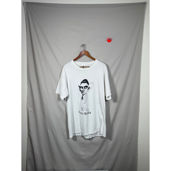 Lee Other - Vintage Lee Franz Kafka Graphic T-Shirt White Large 90s Literary Art Tee